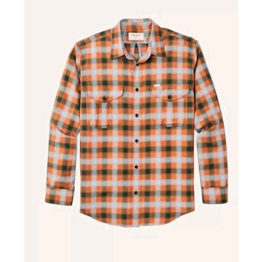 Filson Lightweight Alaskan Guide Shirt Men's Size XS Clay Blue Plaid